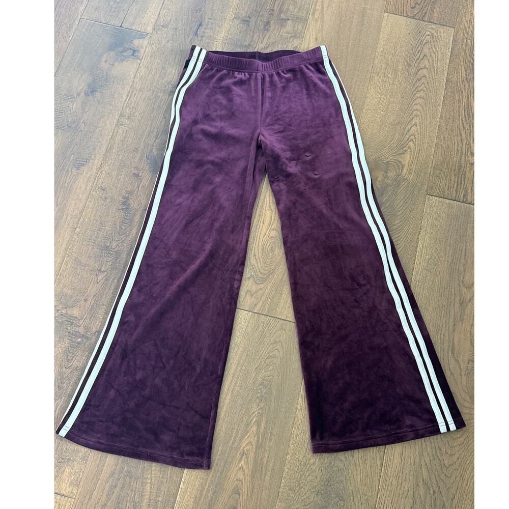 Splits59 Heritage Velour Track Pants Womens Small Purple Wide Leg Flare